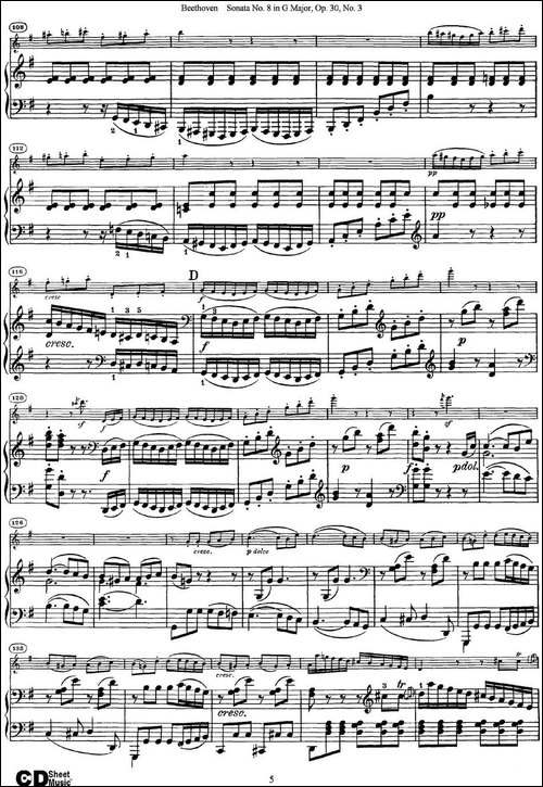 Violin-Sonata-No.8-in-G-Major-Op.30-No.3-小提琴+钢琴伴奏-提琴谱