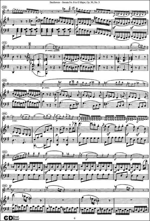 Violin-Sonata-No.8-in-G-Major-Op.30-No.3-小提琴+钢琴伴奏-提琴谱