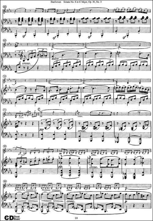 Violin-Sonata-No.8-in-G-Major-Op.30-No.3-小提琴+钢琴伴奏-提琴谱
