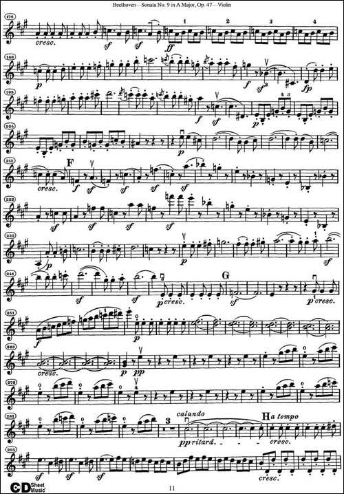 Violin-Sonata-No.9-in-A-Major-Op.47-提琴谱