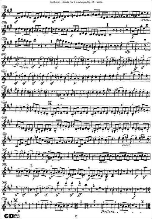 Violin-Sonata-No.9-in-A-Major-Op.47-提琴谱