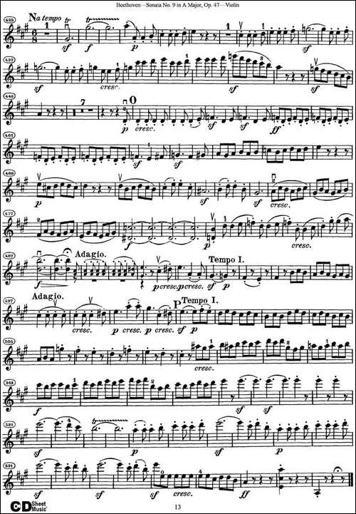 Violin-Sonata-No.9-in-A-Major-Op.47-提琴谱