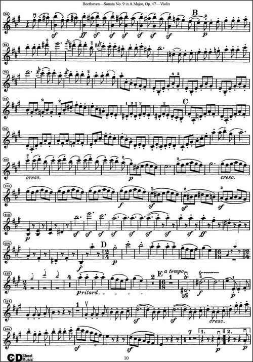 Violin-Sonata-No.9-in-A-Major-Op.47-提琴谱