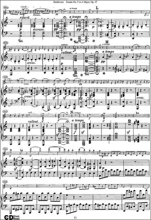 Violin-Sonata-No.9-in-A-Major-Op.47-小提琴+钢琴伴奏-提琴谱