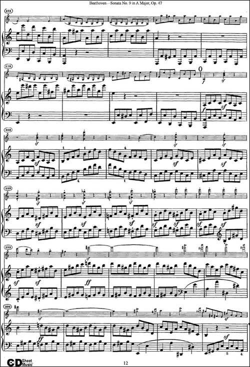 Violin-Sonata-No.9-in-A-Major-Op.47-小提琴+钢琴伴奏-提琴谱