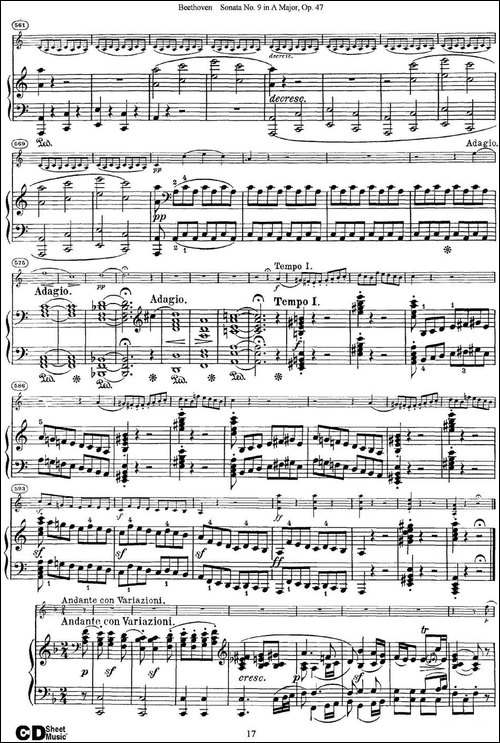 Violin-Sonata-No.9-in-A-Major-Op.47-小提琴+钢琴伴奏-提琴谱