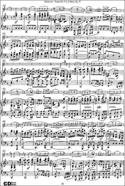 Violin-Sonata-No.9-in-A-Major-Op.47-小提琴+钢琴伴奏-提琴谱