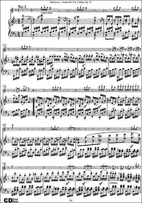 Violin-Sonata-No.9-in-A-Major-Op.47-小提琴+钢琴伴奏-提琴谱