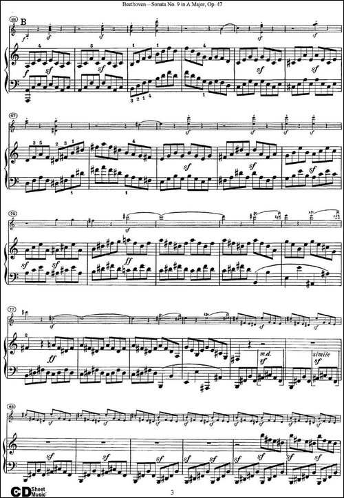 Violin-Sonata-No.9-in-A-Major-Op.47-小提琴+钢琴伴奏-提琴谱
