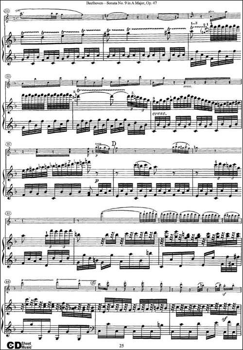 Violin-Sonata-No.9-in-A-Major-Op.47-小提琴+钢琴伴奏-提琴谱