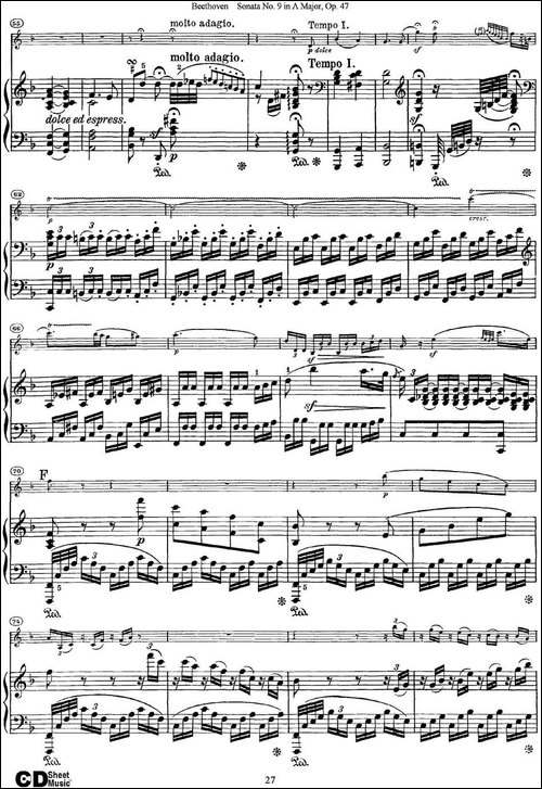 Violin-Sonata-No.9-in-A-Major-Op.47-小提琴+钢琴伴奏-提琴谱