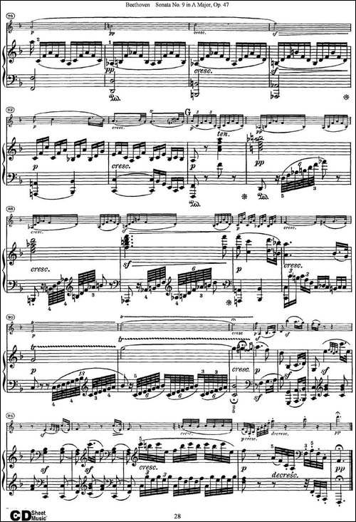 Violin-Sonata-No.9-in-A-Major-Op.47-小提琴+钢琴伴奏-提琴谱