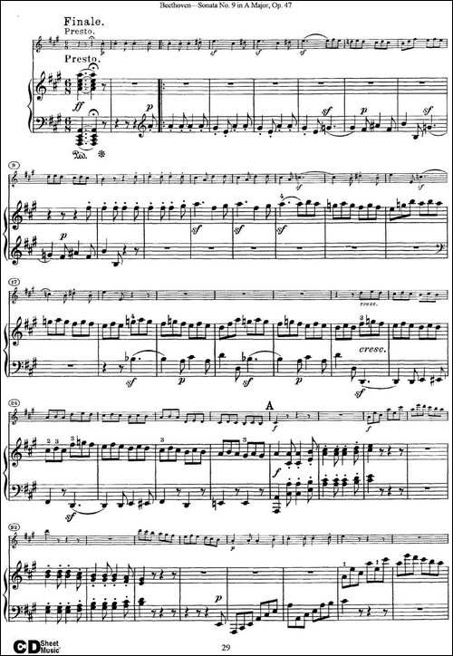 Violin-Sonata-No.9-in-A-Major-Op.47-小提琴+钢琴伴奏-提琴谱