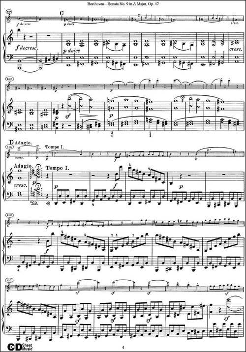 Violin-Sonata-No.9-in-A-Major-Op.47-小提琴+钢琴伴奏-提琴谱