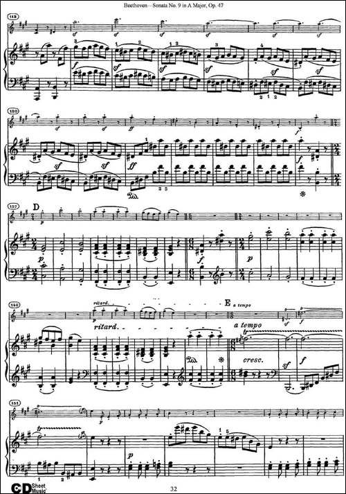 Violin-Sonata-No.9-in-A-Major-Op.47-小提琴+钢琴伴奏-提琴谱