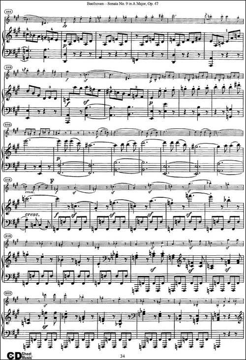 Violin-Sonata-No.9-in-A-Major-Op.47-小提琴+钢琴伴奏-提琴谱