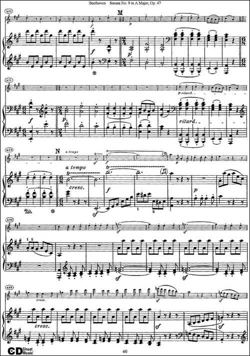 Violin-Sonata-No.9-in-A-Major-Op.47-小提琴+钢琴伴奏-提琴谱