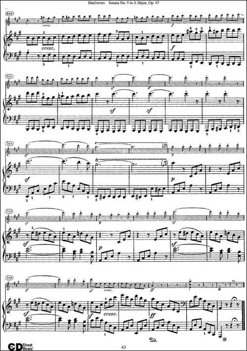 Violin-Sonata-No.9-in-A-Major-Op.47-小提琴+钢琴伴奏-提琴谱