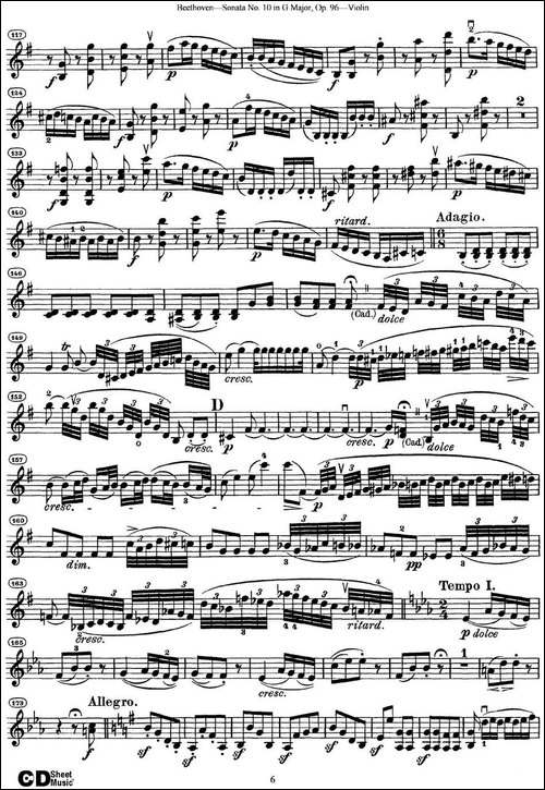 Violin-Sonata-No.10-in-G-Major-Op.96-提琴谱