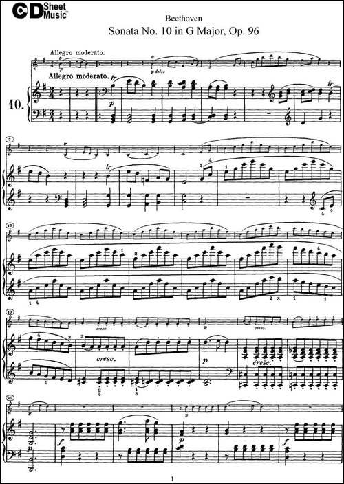 Violin-Sonata-No.10-in-G-Major-Op.96-小提琴+钢琴伴奏-提琴谱