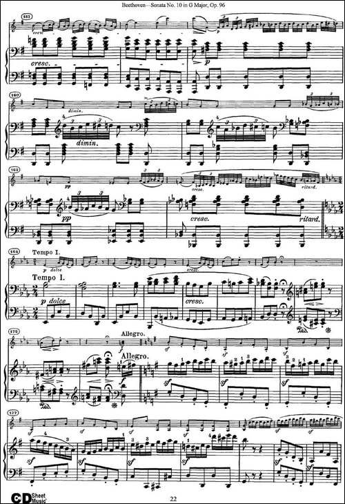 Violin-Sonata-No.10-in-G-Major-Op.96-小提琴+钢琴伴奏-提琴谱