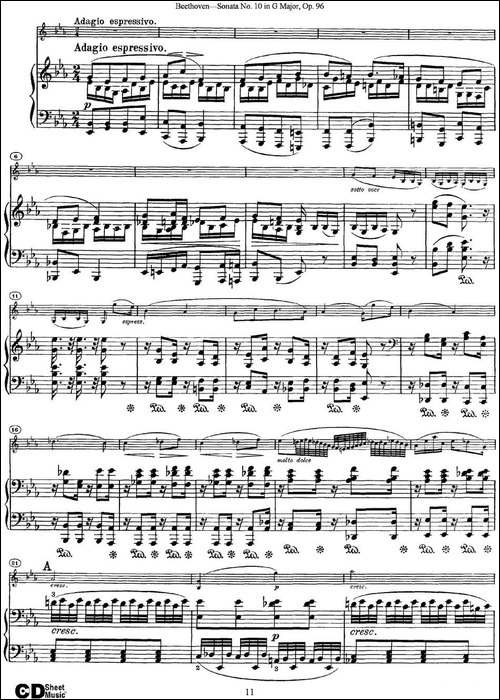 Violin-Sonata-No.10-in-G-Major-Op.96-小提琴+钢琴伴奏-提琴谱