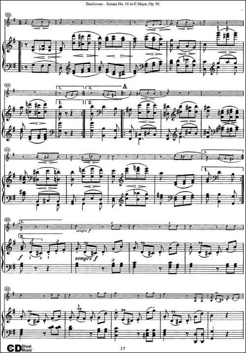 Violin-Sonata-No.10-in-G-Major-Op.96-小提琴+钢琴伴奏-提琴谱