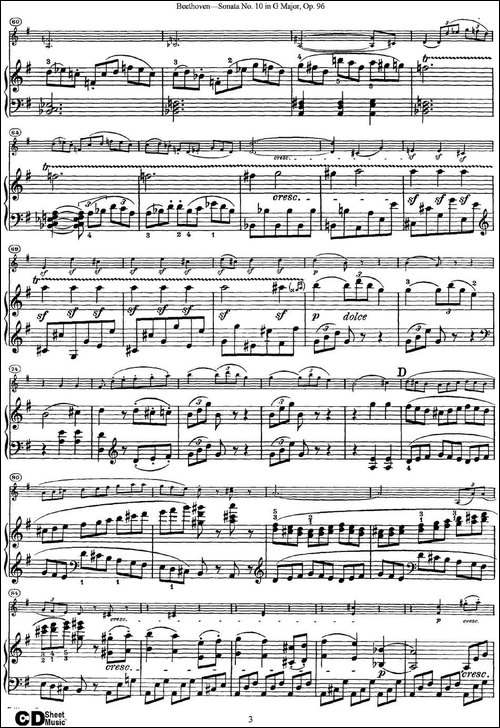 Violin-Sonata-No.10-in-G-Major-Op.96-小提琴+钢琴伴奏-提琴谱