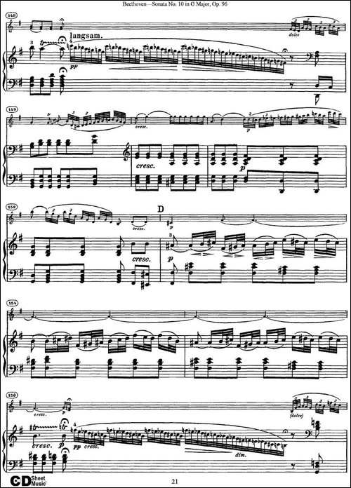 Violin-Sonata-No.10-in-G-Major-Op.96-小提琴+钢琴伴奏-提琴谱