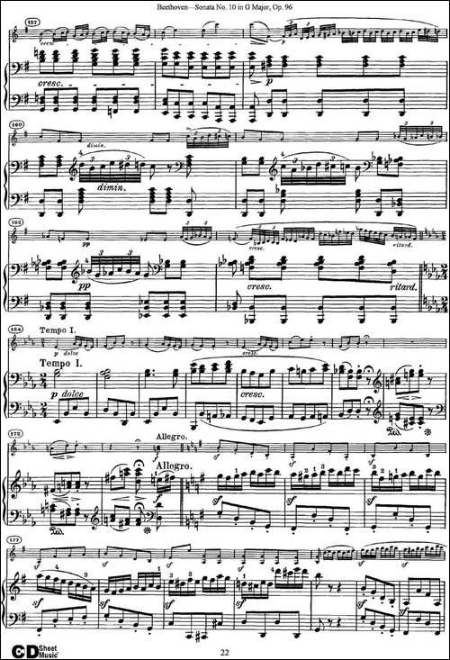 Violin-Sonata-No.10-in-G-Major-Op.96-小提琴+钢琴伴奏-提琴谱