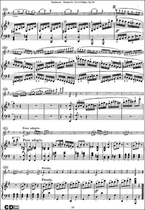 Violin-Sonata-No.10-in-G-Major-Op.96-小提琴+钢琴伴奏-提琴谱