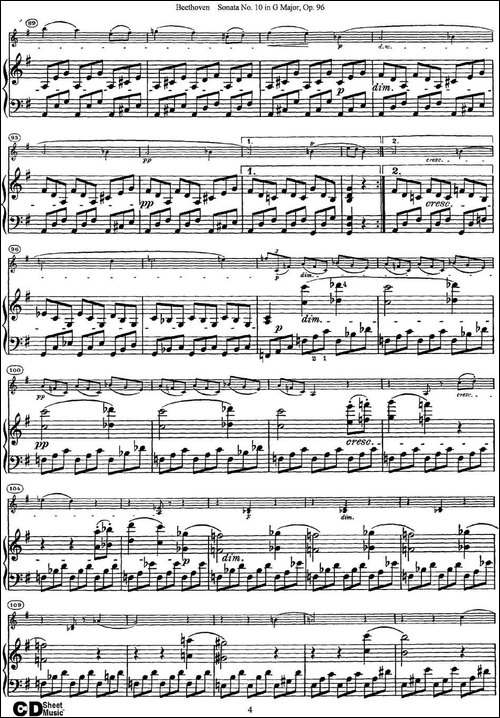 Violin-Sonata-No.10-in-G-Major-Op.96-小提琴+钢琴伴奏-提琴谱