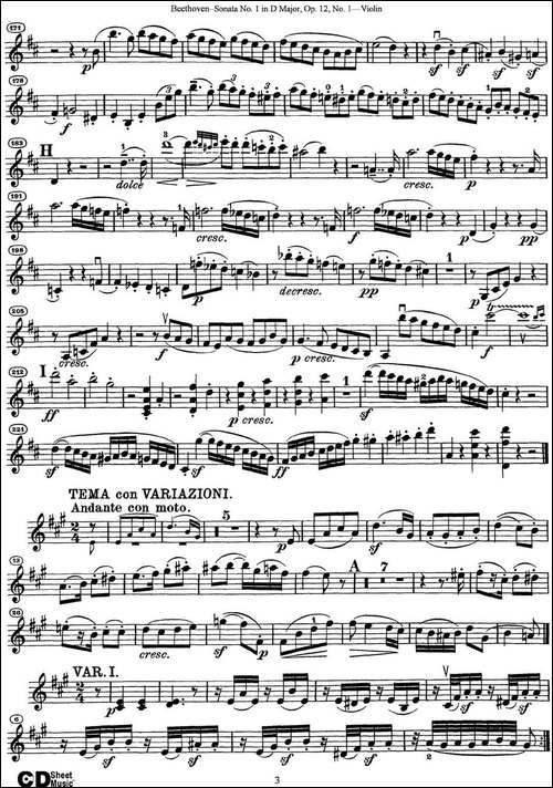 Violin-Sonata-No.1-in-D-Major-Op.12-No.1-提琴谱