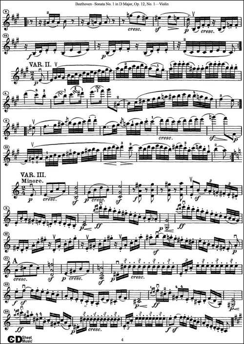 Violin-Sonata-No.1-in-D-Major-Op.12-No.1-提琴谱