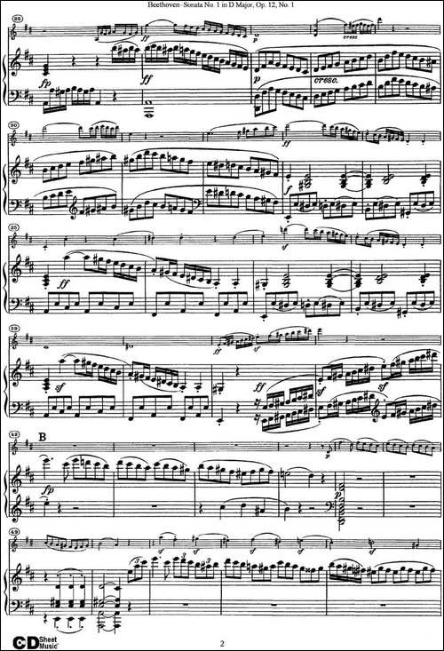 Violin-Sonata-No.1-in-D-Major-Op.12-No.1-小提琴+钢琴伴奏-提琴谱