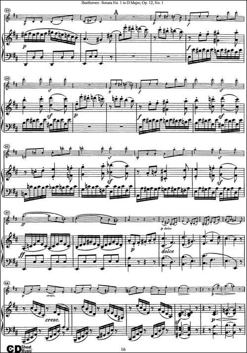 Violin-Sonata-No.1-in-D-Major-Op.12-No.1-小提琴+钢琴伴奏-提琴谱