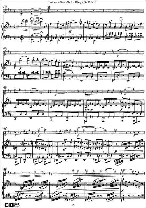 Violin-Sonata-No.1-in-D-Major-Op.12-No.1-小提琴+钢琴伴奏-提琴谱