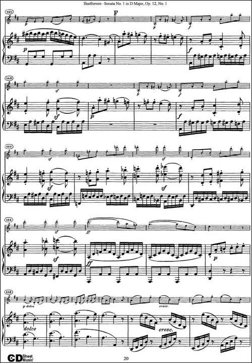 Violin-Sonata-No.1-in-D-Major-Op.12-No.1-小提琴+钢琴伴奏-提琴谱
