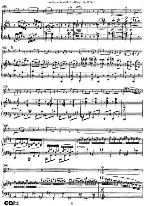 Violin-Sonata-No.1-in-D-Major-Op.12-No.1-小提琴+钢琴伴奏-提琴谱
