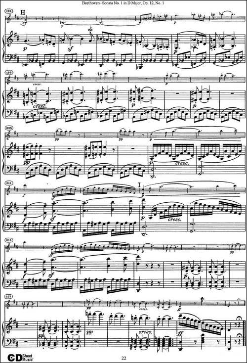 Violin-Sonata-No.1-in-D-Major-Op.12-No.1-小提琴+钢琴伴奏-提琴谱