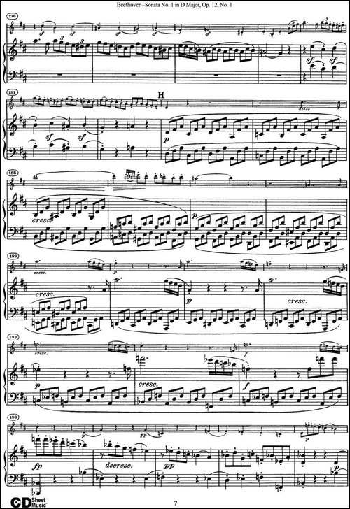 Violin-Sonata-No.1-in-D-Major-Op.12-No.1-小提琴+钢琴伴奏-提琴谱