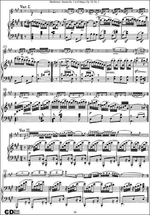Violin-Sonata-No.1-in-D-Major-Op.12-No.1-小提琴+钢琴伴奏-提琴谱