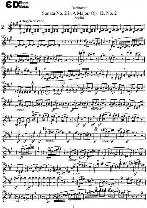 Violin-Sonata-No.2-in-A-Major-Op.12-No.2-提琴谱