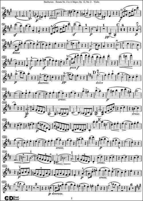 Violin-Sonata-No.2-in-A-Major-Op.12-No.2-提琴谱