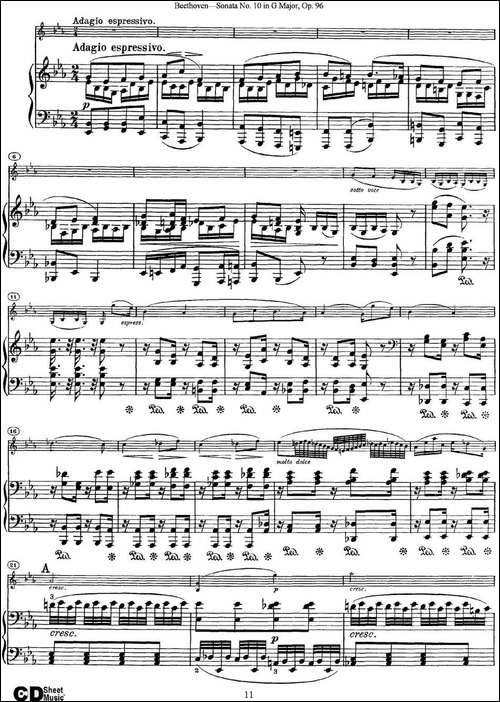 Violin-Sonata-No.10-in-G-Major-Op.96-小提琴+钢琴伴奏-提琴谱