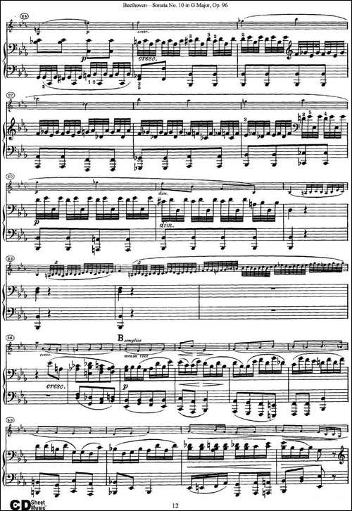 Violin-Sonata-No.10-in-G-Major-Op.96-小提琴+钢琴伴奏-提琴谱