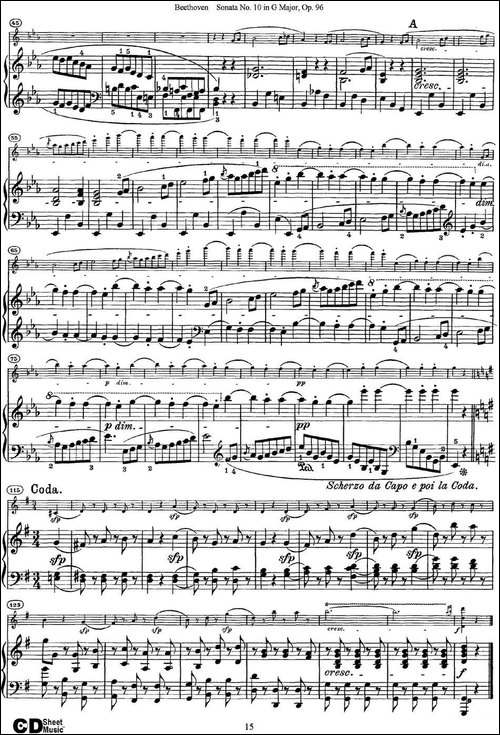 Violin-Sonata-No.10-in-G-Major-Op.96-小提琴+钢琴伴奏-提琴谱