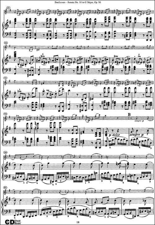 Violin-Sonata-No.10-in-G-Major-Op.96-小提琴+钢琴伴奏-提琴谱