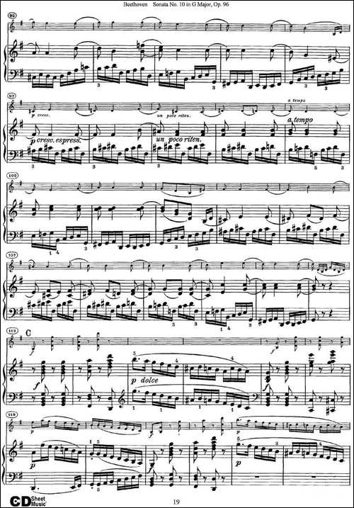 Violin-Sonata-No.10-in-G-Major-Op.96-小提琴+钢琴伴奏-提琴谱