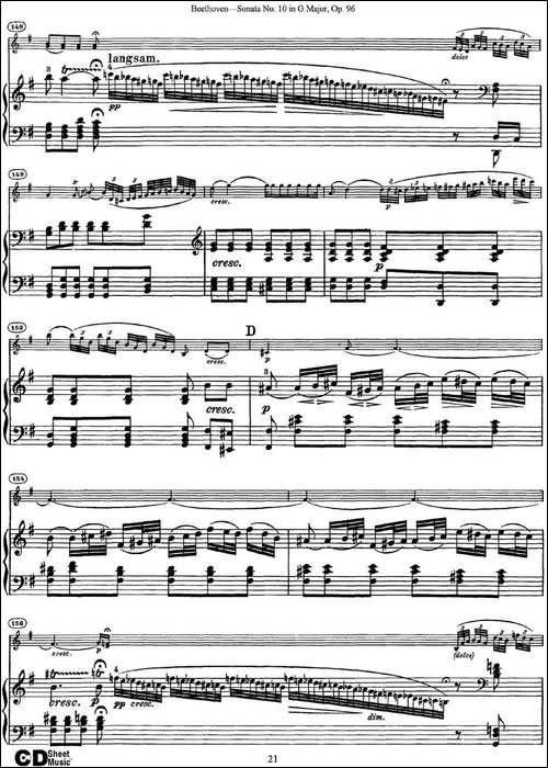 Violin-Sonata-No.10-in-G-Major-Op.96-小提琴+钢琴伴奏-提琴谱